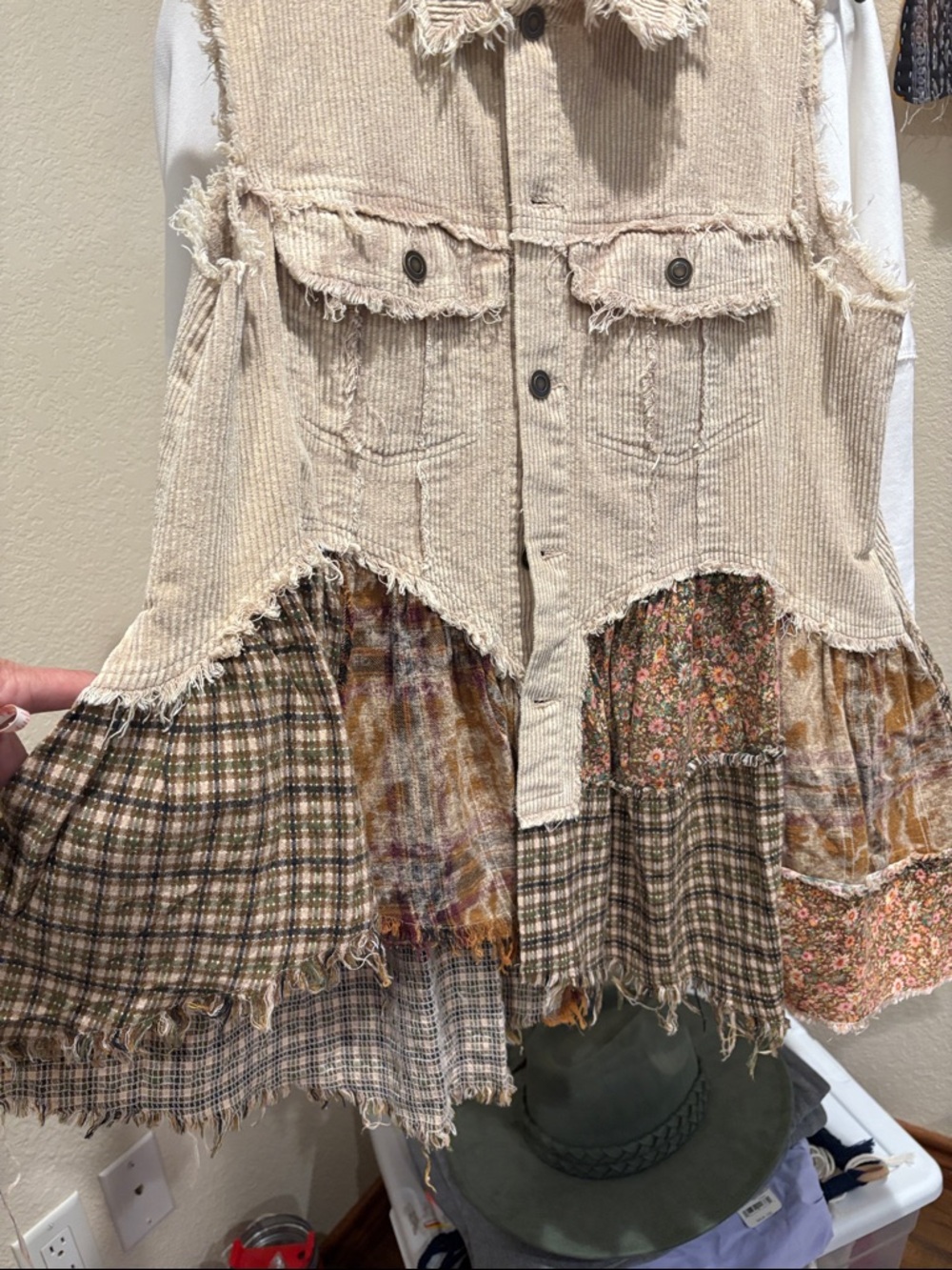 Corduroy Boho Patchwork Duster New! By Oli & Hali - Picture 10 of 11